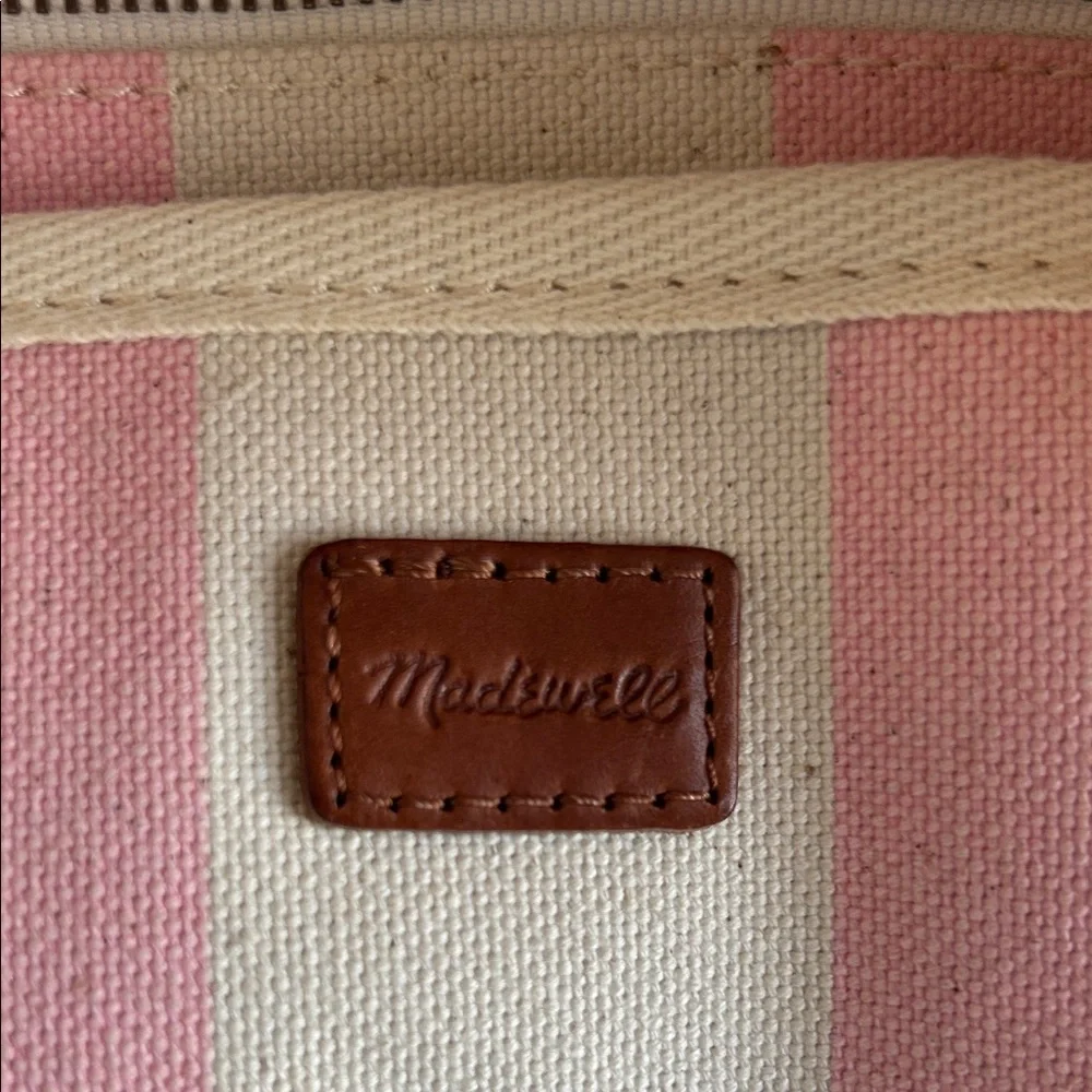 Madewell Somerset Stripe Canvas & Leather Backpack
